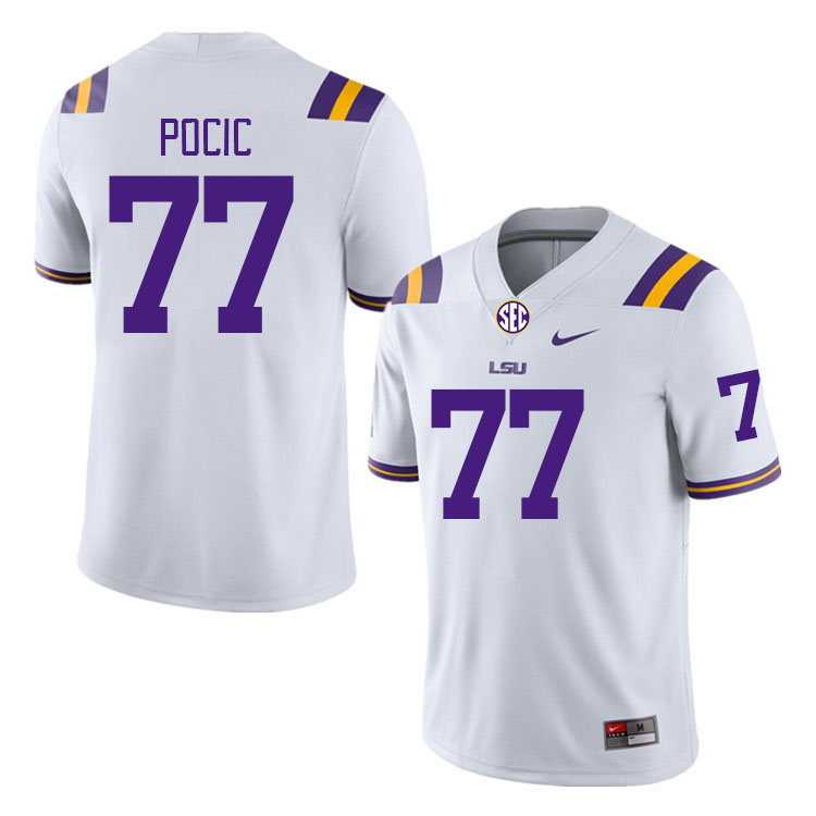 LSU Tigers #77 Ethan Pocic College Football Jerseys Stitched Sale-White